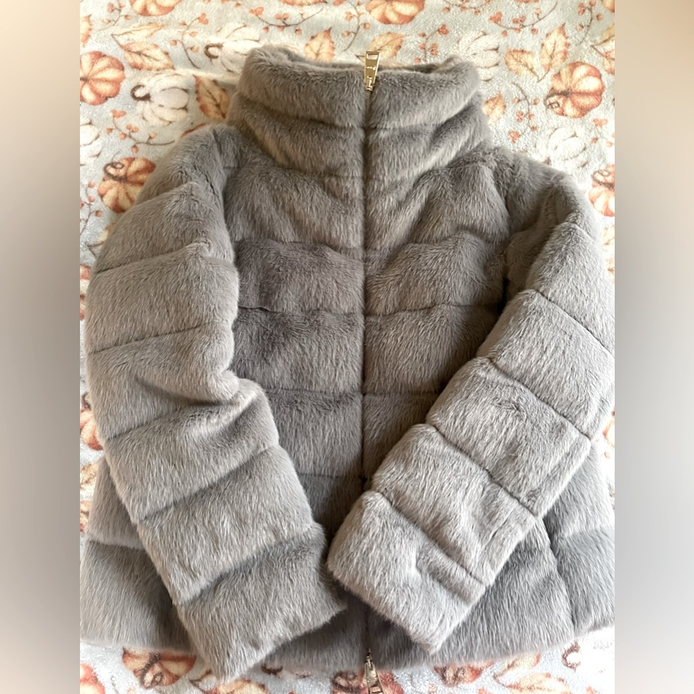 Herno Grey Faux Fur Coat
